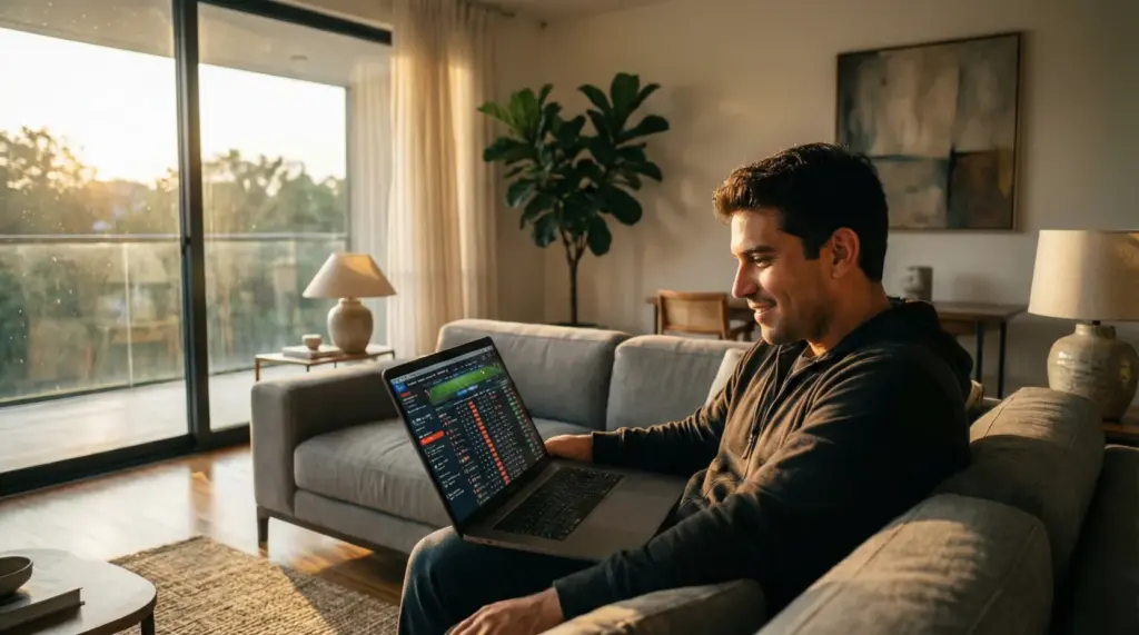 Imagen de un hombre con una computadora portátil
