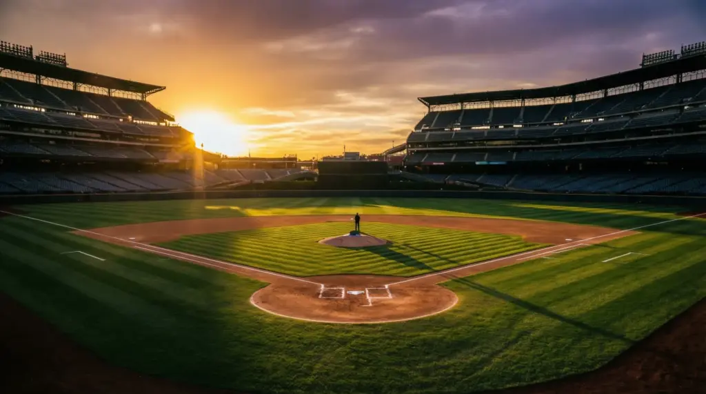 Imagen de un campo de baloncesto vacío